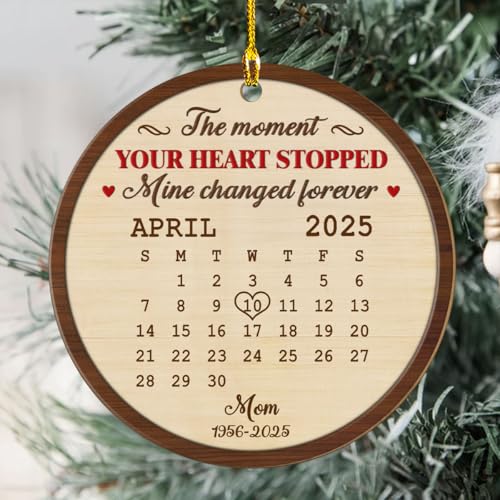 Personalized Wood Ornament for Loss of Loved One Dad Mom