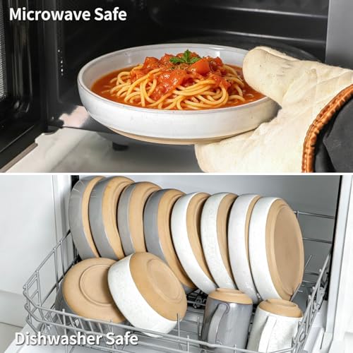 Pasta Bowls Set of 4 with Sesame Glaze Finish (26 Count)