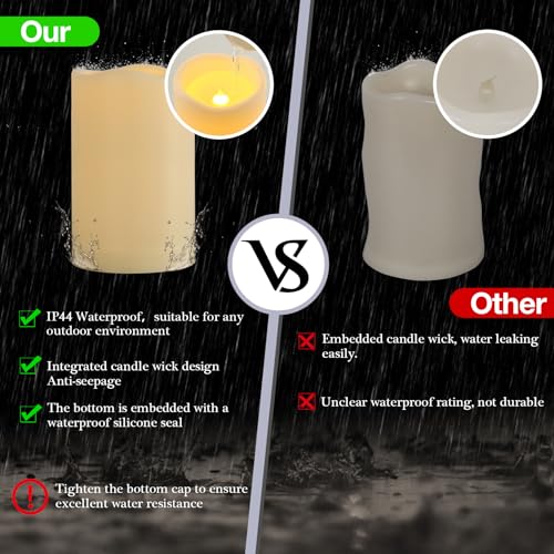 3" x 5" Outdoor Flameless Candles with Remote and Timer