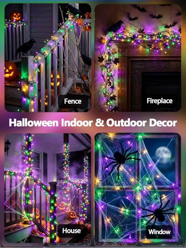 200 LED Extendable Green Yellow Purple Mardi Gras Lights Outdoor Indoor