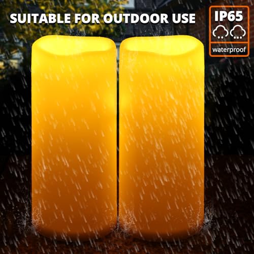 Large Outdoor Flameless Candles 12" x 5" (2 Count)