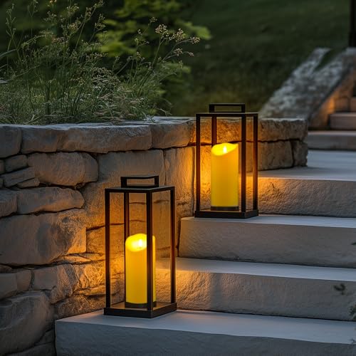 4"x9" Outdoor Waterproof Flameless Candles with Timers and Remote Control (2 Count)