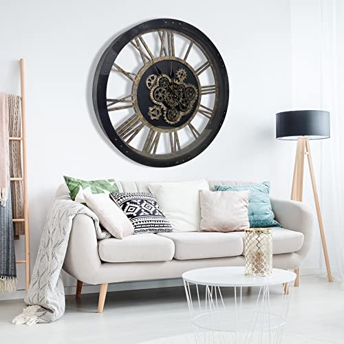 36" Extra Large Wall Clock with Moving Gears