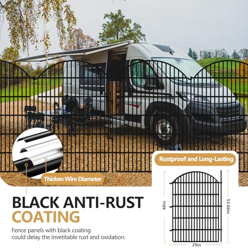 5 Panels Garden Fence Animal Barrier with Lock