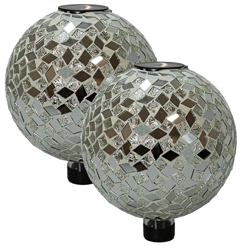 Sunnydaze Solar Gazing Ball for Garden (2 Count)