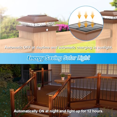 20 Pack Brown Solar Post Cap Lights Fit 4x4 Fence Deck Post (20 Count)