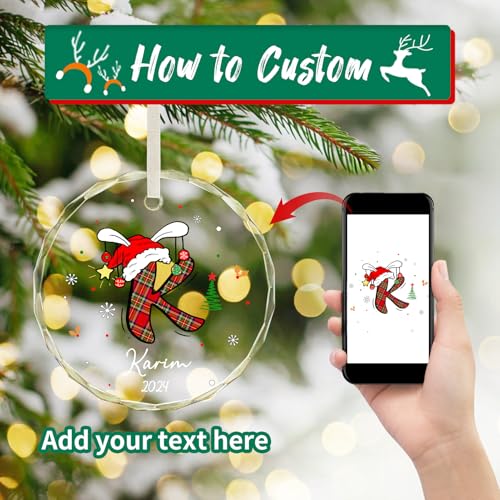 Personalized Christmas Ornaments with Initial Name