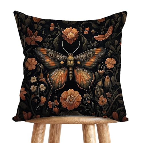 William Morris Abstract Vintage Floral Velvet Butterfly Design Throw Pillow Covers Home Decor