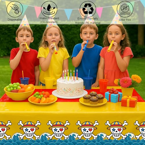 6Pcs Pirate Tablecloth Table Cover for Birthday Party Supplies Decorations (6 Count)