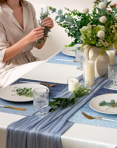 Gradient Blue Woven Placemats Set of 8 (3 Count)