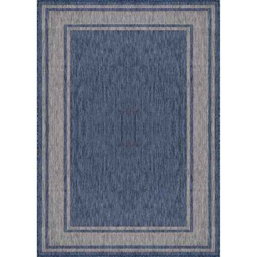 Outdoor Rug 8x10 Modern Bordered Area Rugs for Indoor and Outdoor Patio Deck Porch Garden Waterproof Weather Sun Resistant Washable Outside Carpet (80 Sq Ft)