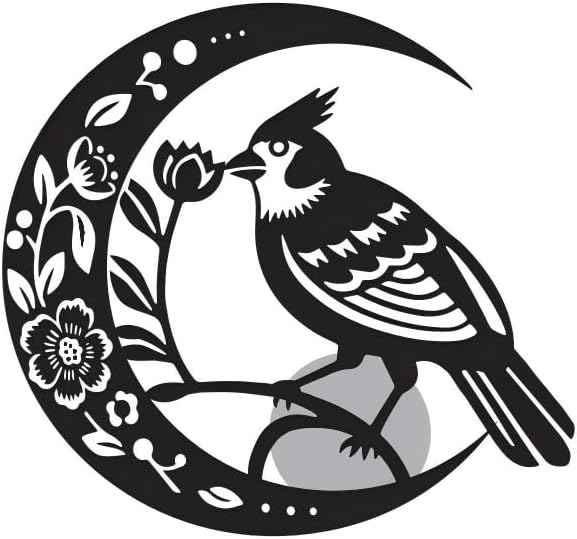 Moon Cardinal Wind Chime for Outside - Exquisite Vermilion Bird, Handmade Aluminum Wind Chimes for Garden/Lawn, Soothing Zen Decor, Perfect Asian-Themed Gift for Housewarming & Meditation Spaces