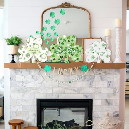 Large Size Wooden Shamrock St. Patrick's Day Ornaments to Paint (6 Count)