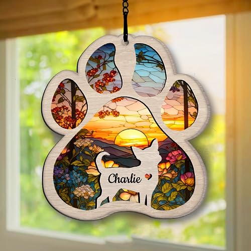 Chihuahua Personalized Pet Memorial Suncatcher Ornament