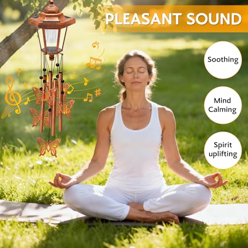 Large Solar Butterfly Wind Chimes