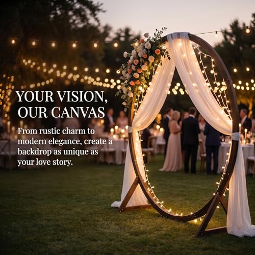 7.5FT Circle Wood Arch for Wedding Ceremony Arbor Backdrop Stand for Garden Wedding Parties