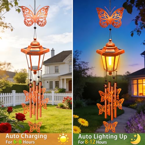 Butterfly Solar Wind Chimes for Outside