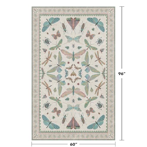 Green and Blue Nursery Rug 5x8 (40 Sq Ft)