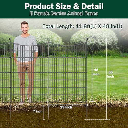 No Dig Dog Fence Outdoor for Yard with Gate