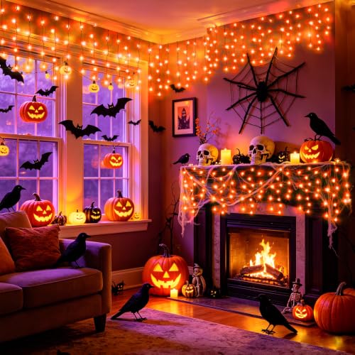 33ft 400 LED Orange Halloween Lights Outdoor for Decorations (32 Foot)