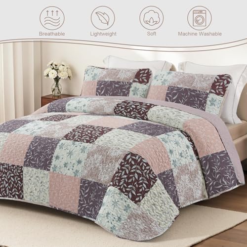Reversible Boho Quilts Queen Size Brown (3 Count)