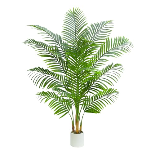 Artificial Palm Tree Plant 6FT Tall Fake Tropical Palm Tree in Pot (18 Count)