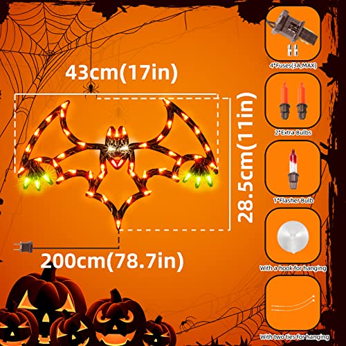 13.3" Lighted Bat Halloween Window Silhouette Decoration