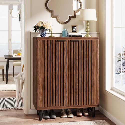 6 Tier Shoe Cabinet with Shutter Doors