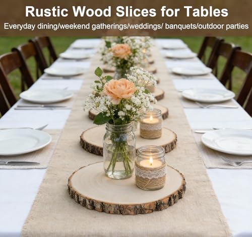 8Pcs Natural Wood Slices for Centerpieces (8 Count)