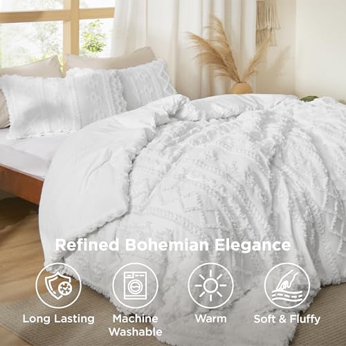Tufted Boho Comforter Set Oversized Queen
