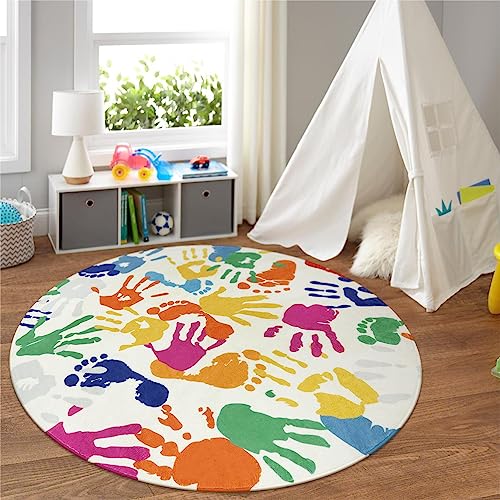 Colorful Round Rug for Classroom 6 Ft
