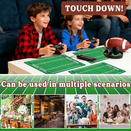 Football Placemats Set of 6 Sports Plastic Table Mat 17×13×0.04in (6 Count)