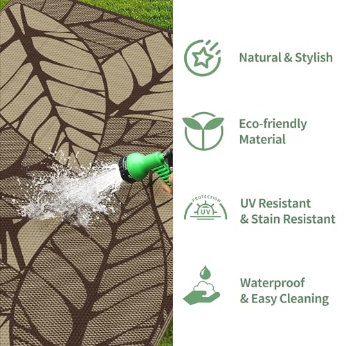Outdoor Rug Waterproof Plastic Rugs for Patio (54 Sq Ft)