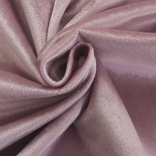 Super Soft Luxury Velvet Curtains Set of 2 Pink Flannel Blackout Drapes Grommet Draperies for Bedroom 52Wx84L inch