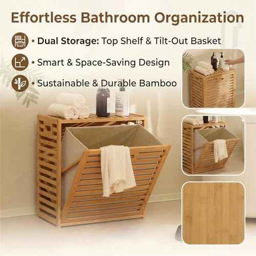 Tilt Out Laundry Hamper with Shelf