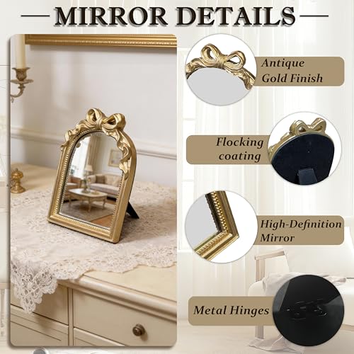 Vintage Carved Resin Desk Mirror