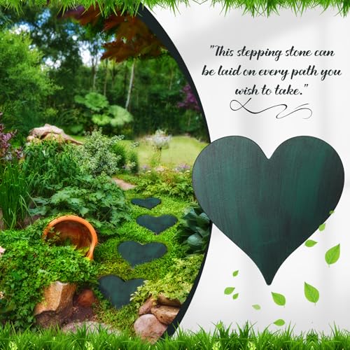 3 Pcs Heart Garden Stepping Stones 12 Inch (3 Count)