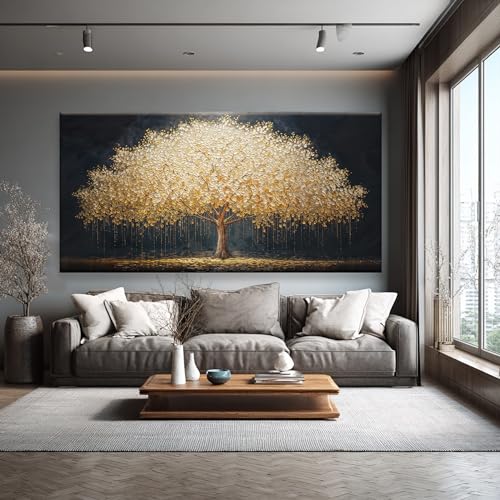 Large Wall Art Prints Gold Tree Of Life Artwork Canvas Art Wall Decor Painting Prints Gold Tree Large Abstract Wall Decor Picture For Living Room Bedroom Home Office Artwork 39"X 78"