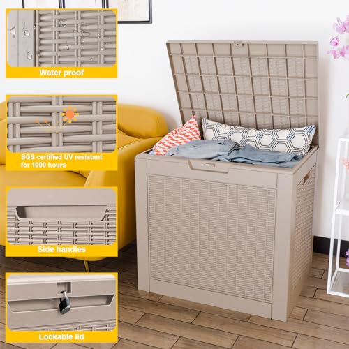 31 Gallon Wicker Pattern Resin Deck Box
