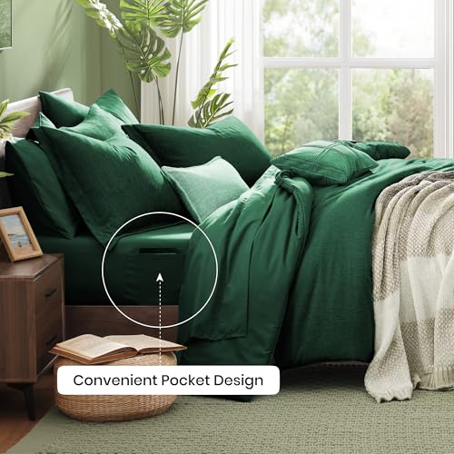 King Size Comforter Set 7 Pieces Emerald Green Bed in a Bag