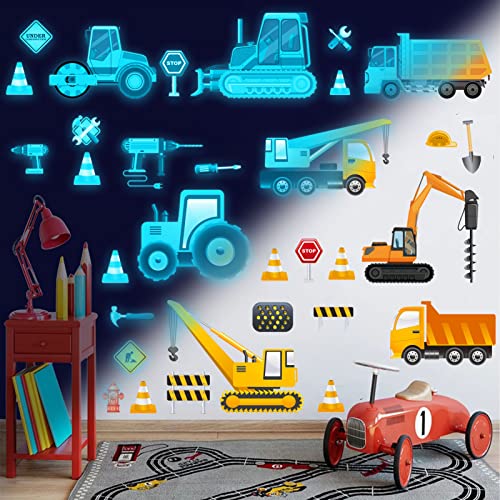 Glow in The Dark Construction Wall Decals