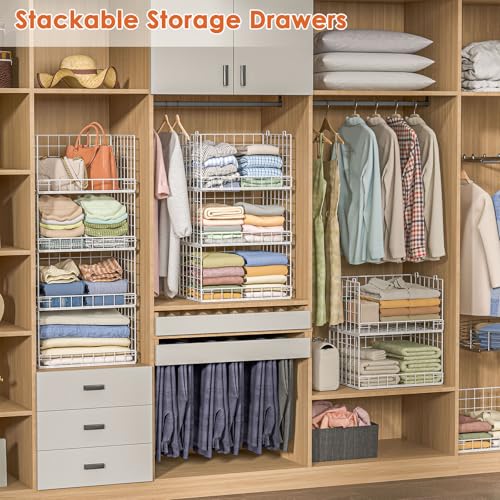 8 Tier Stackable Closet Organizers and Storage Shelves
