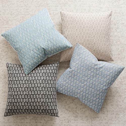 Decorative Floral Print Throw Pillow Covers 22×22 Inch (2 Count)