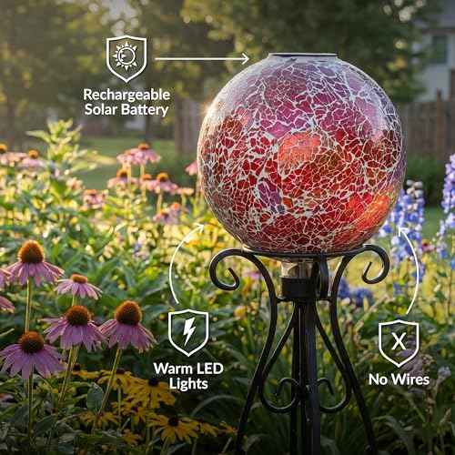 Sunnydaze Solar Gazing Ball for Garden (2 Count)