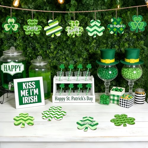 80PCS Wooden Shamrock Ornaments to Paint St. Patrick's Day Decorations (80 Count)