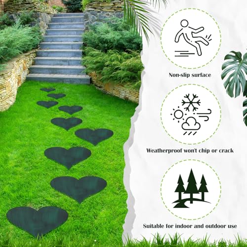 3 Pcs Heart Garden Stepping Stones 12 Inch (3 Count)