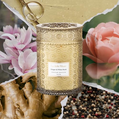 Ginger & White Musk Scented Candle for Home (19 Ounce)