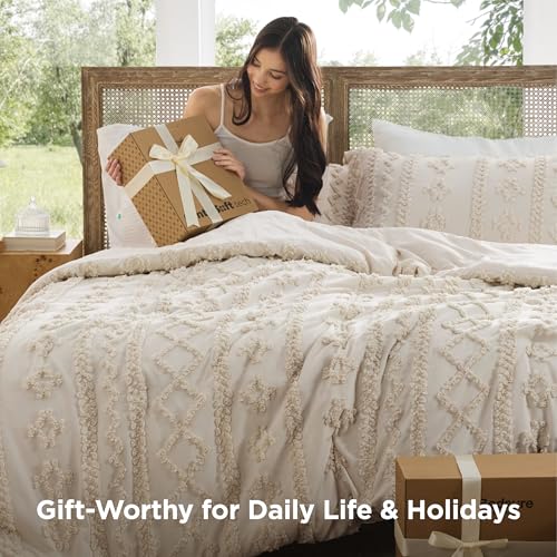 Tufted Boho Comforter Set California King Size