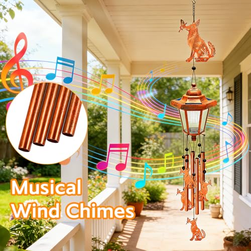 Dog Solar Wind Chimes for Outside
