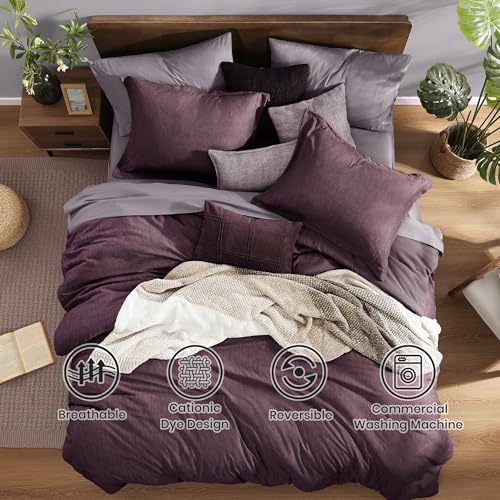 Full Size Comforter Set 7 Pieces Italian Plum Bed in a Bag
